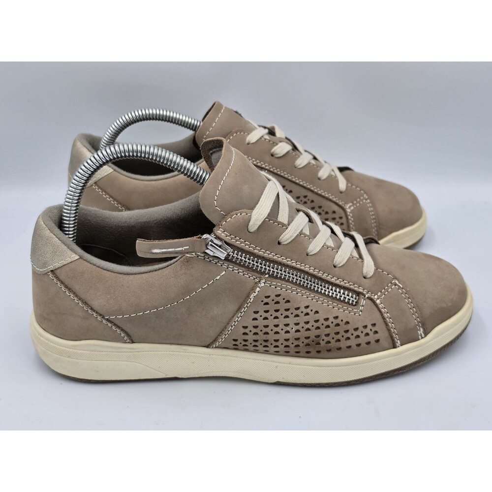 Earth Women's Netta Lace-Up/Zip Sneakers Casual Taupe Size 8.5